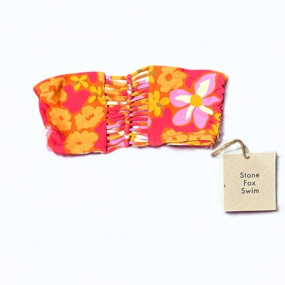 🌻NEW w.tags REVOLVE Stone Fox Swim Lei Lei Inez Bikini Top Size XS